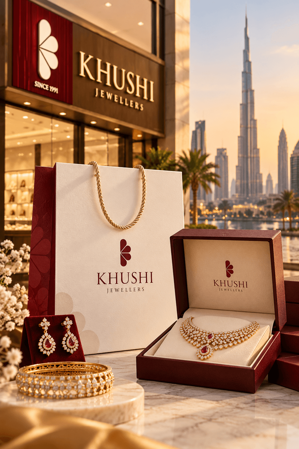 Khushi Jewellers Dubai Golden Elegance branding case study