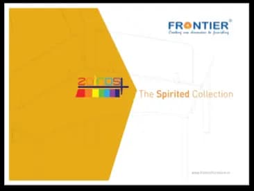 Corporate brochure cover: a yellow arrow shape with the Zoiros+ collection mark and the words The Spirited Collection