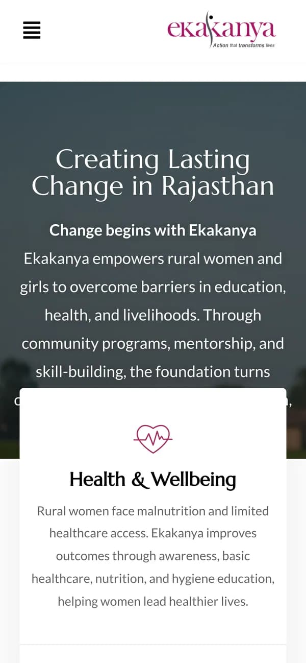 The Get Involved page on the Ekakanya mobile site