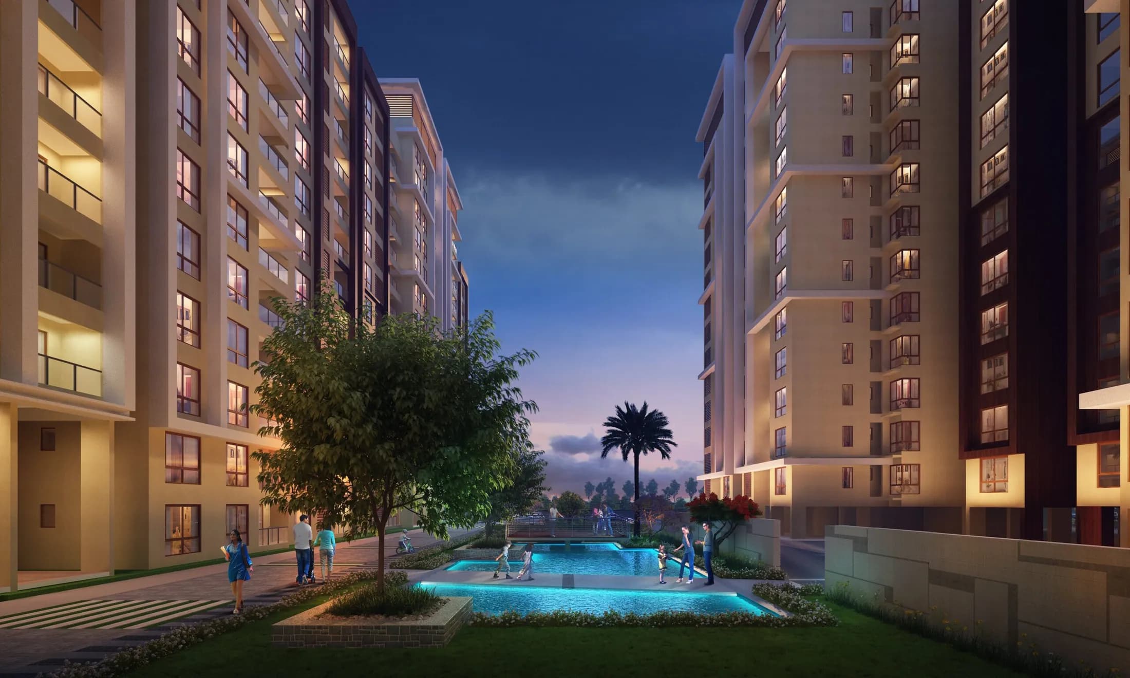 Mahaveer Ranches at twilight