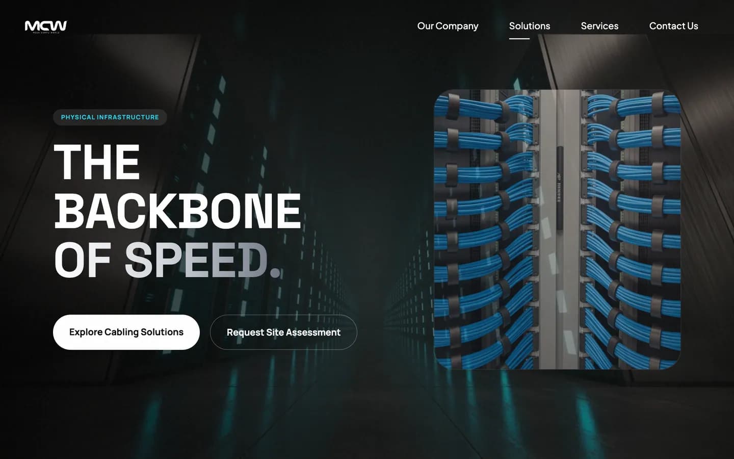 Structured Cabling page — “The Backbone of Speed.”