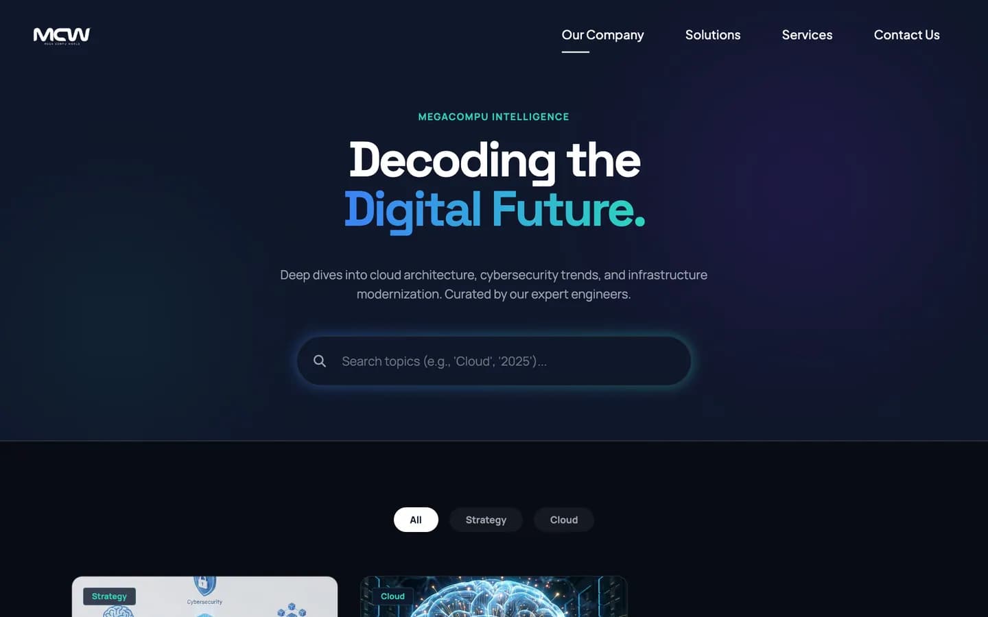 The Insights page on megacompu.co.in