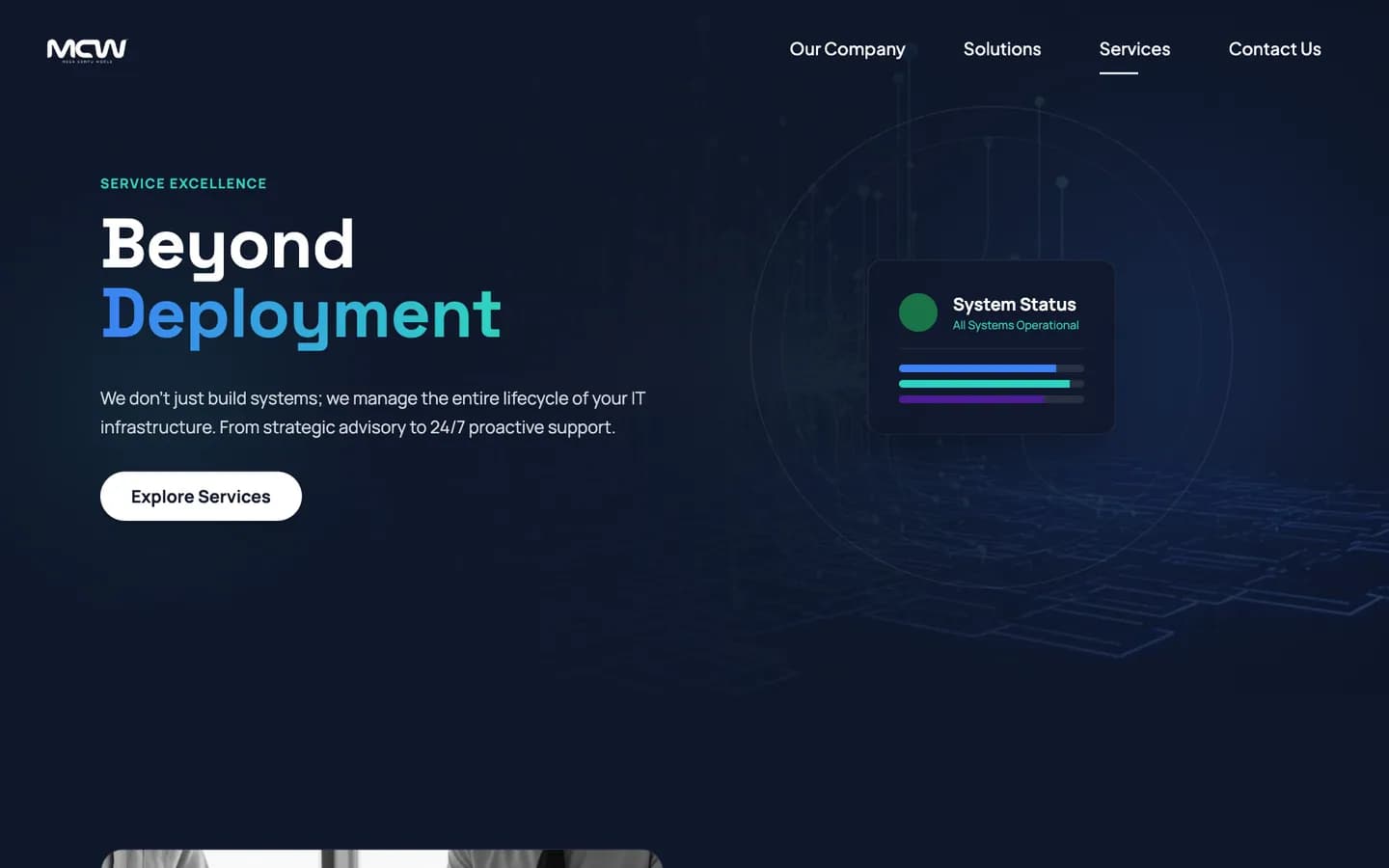 The Services page on megacompu.co.in