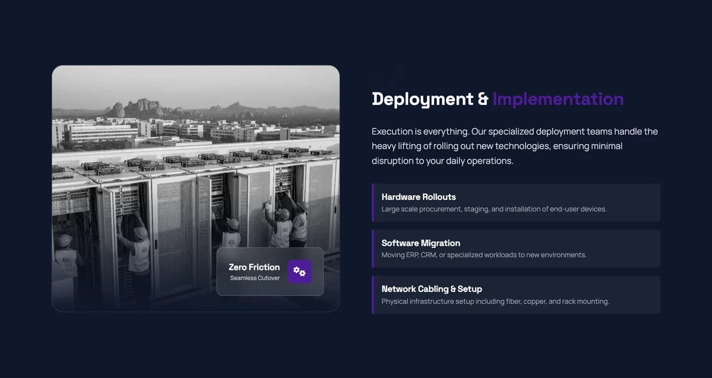 Services page — Deployment & Implementation