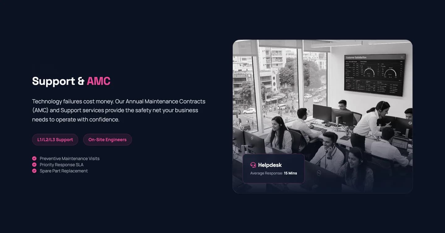 Services page — Support & AMC
