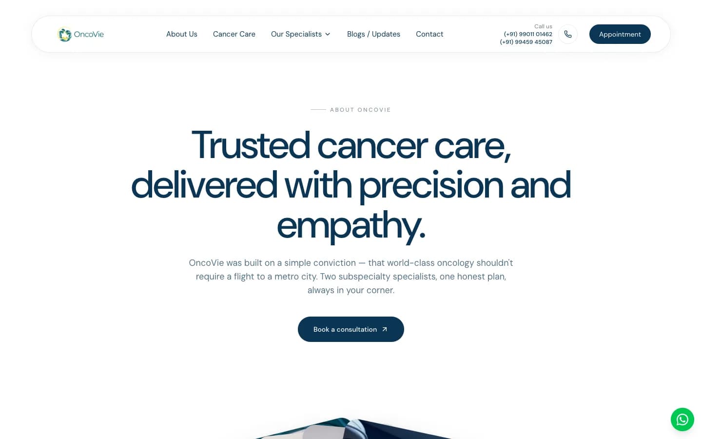 صفحة من نحن على oncovie.in