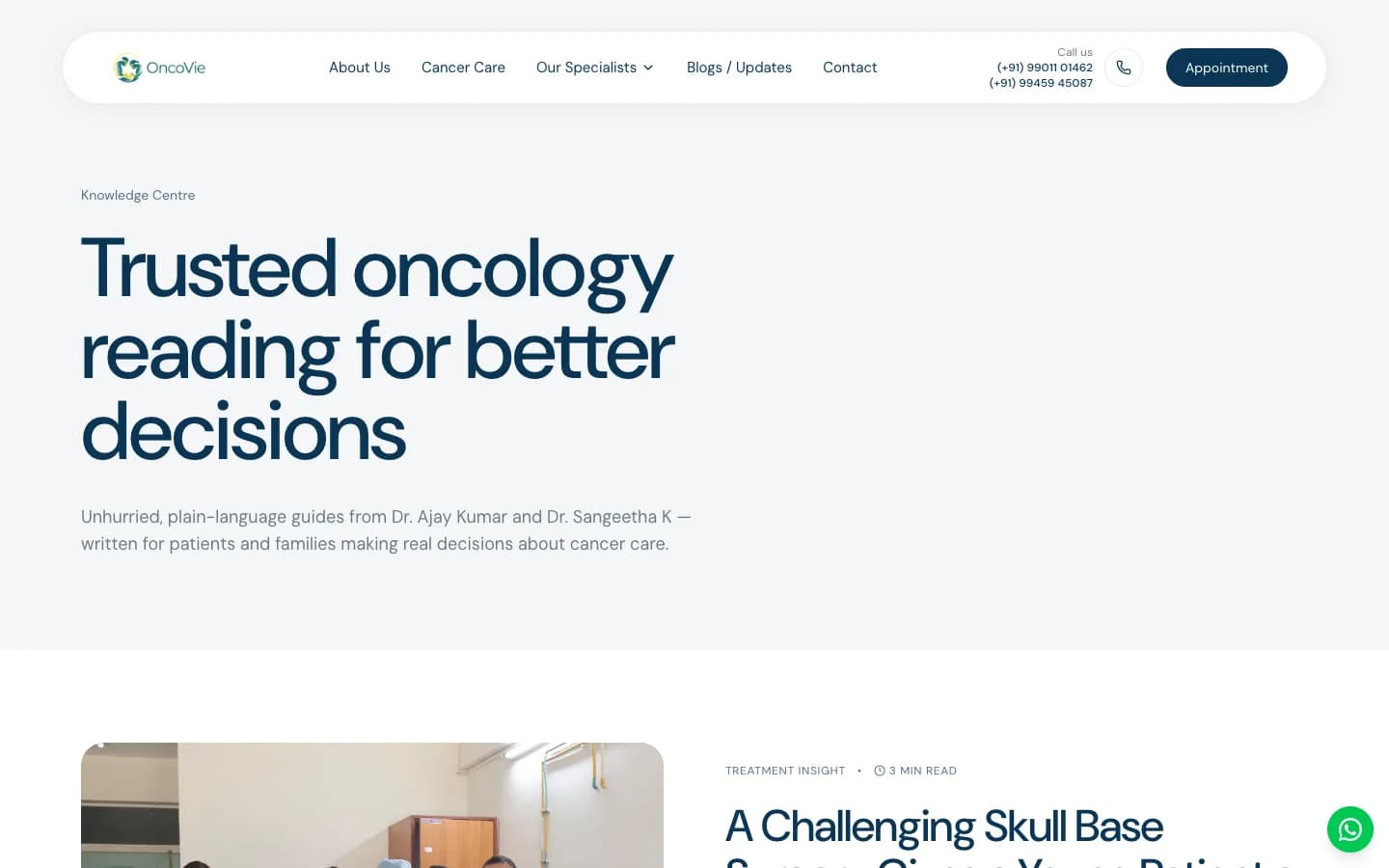 صفحة المدونة / المستجدات على oncovie.in
