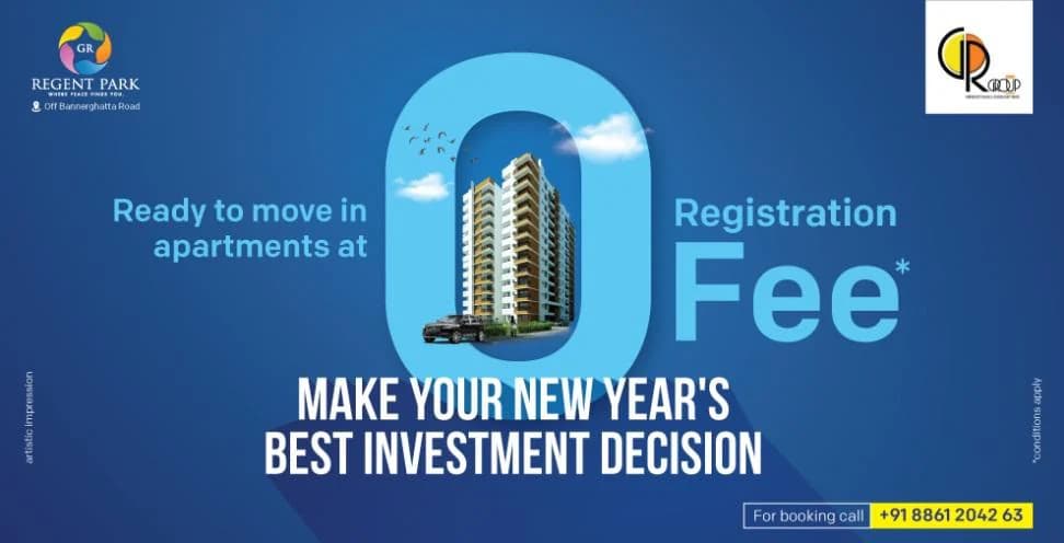 Web banner: zero registration fee — make your new year’s best investment decision