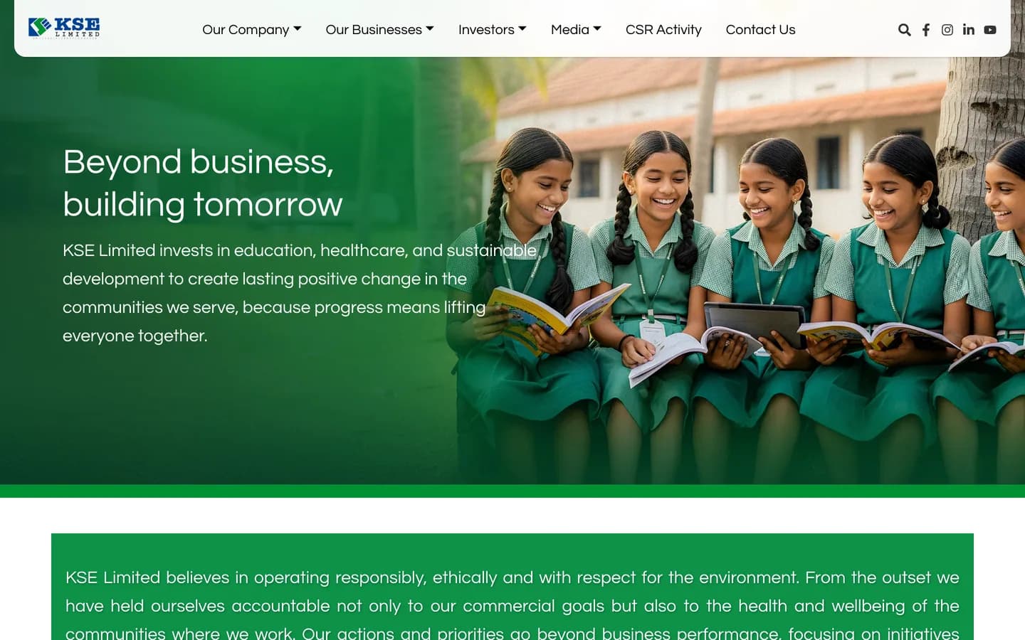 The CSR Activities page