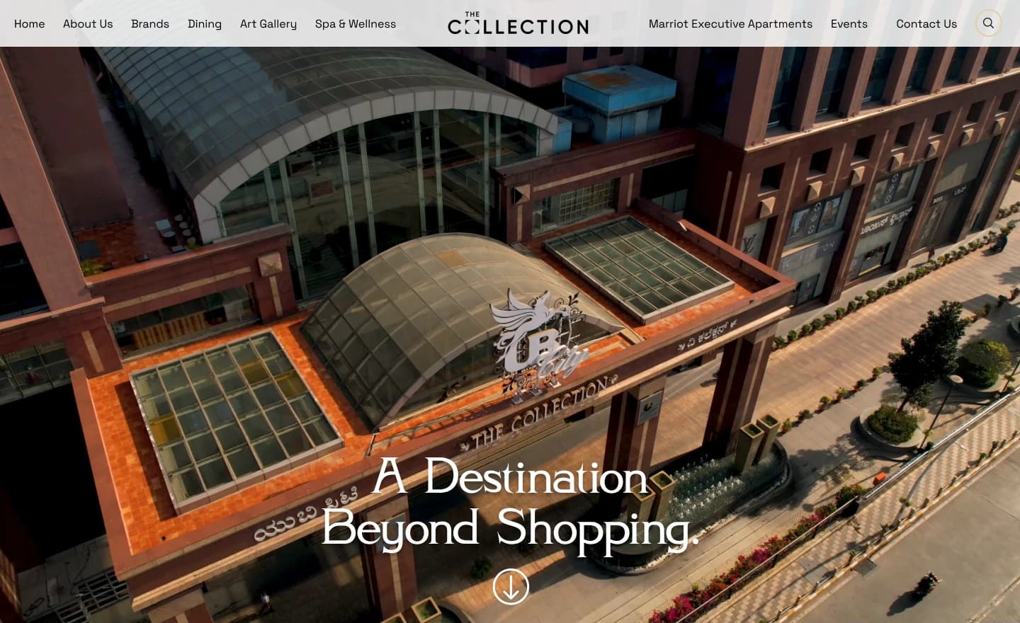 The top of the Home page design, desktop: header and the aerial hero
