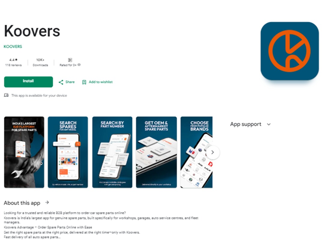 Koovers App Store Listing