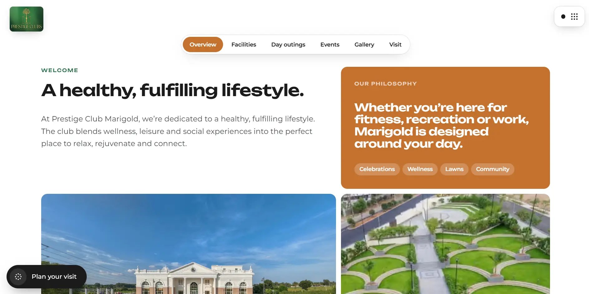 The Marigold club page on the Prestige Clubs website
