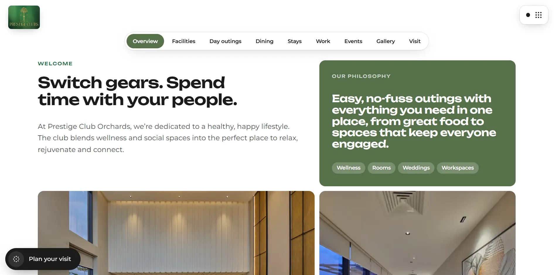 The Orchards club page on the Prestige Clubs website