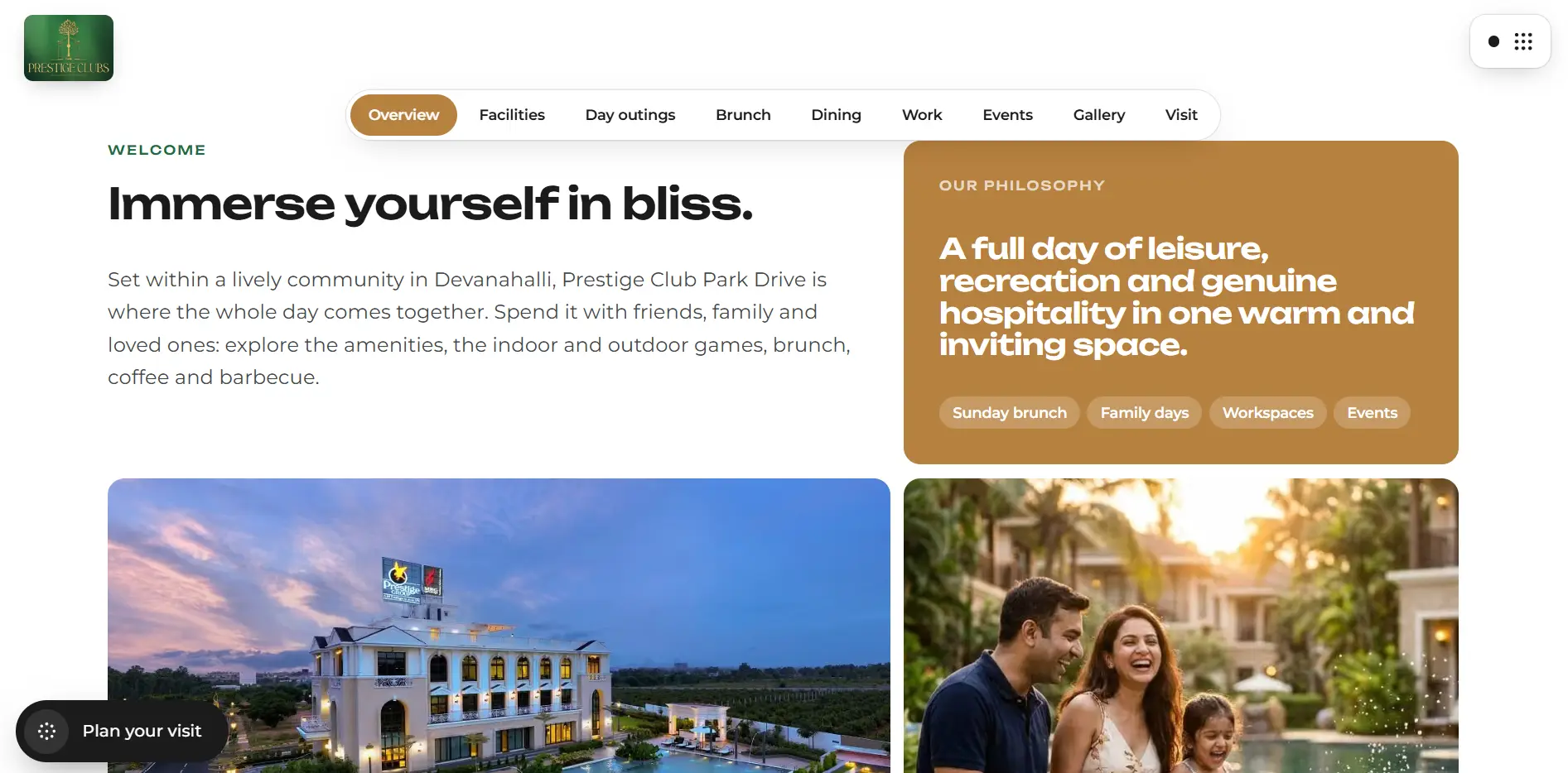 The Park Drive club page on the Prestige Clubs website