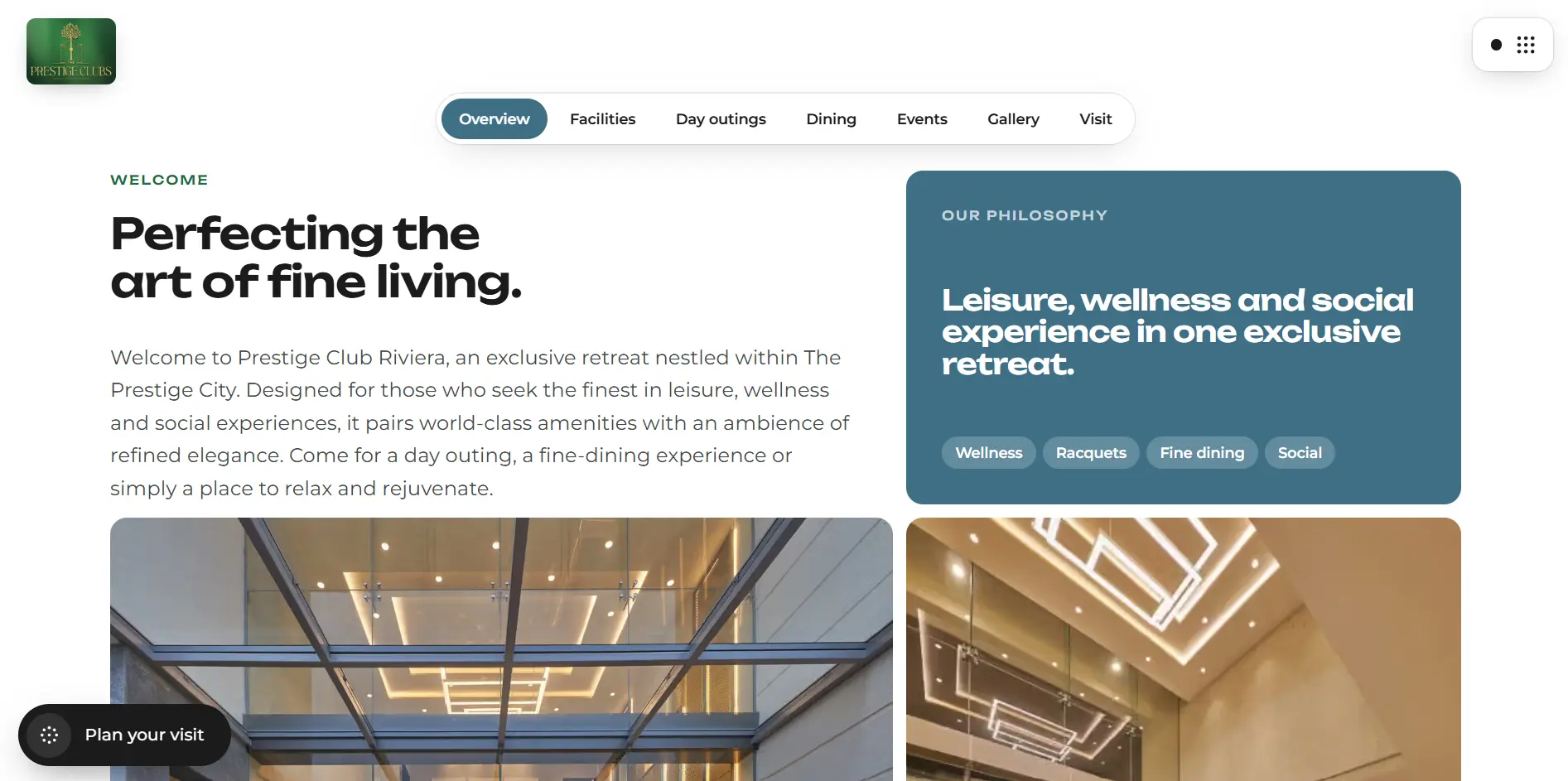 The Riviera club page on the Prestige Clubs website